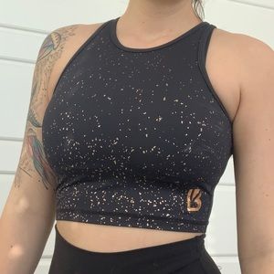 Buffbunny Aurora Crop Top Black with Sparkle size Small
